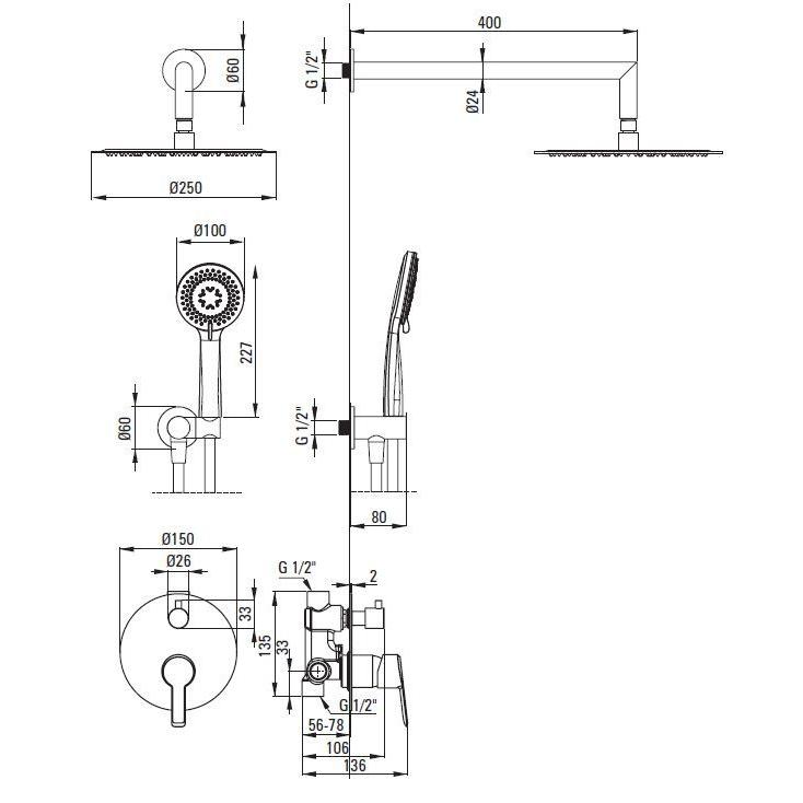 Душевая система скрытого монтажа DEANTE ARNIKA NERO NAC N9QP — изображение 4