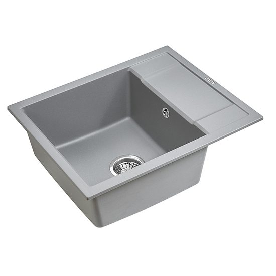 Кухонная мойка PAULMARK FLUGEN 50-600, PM216050-GRM, серый металлик, 600х500 — изображение 2