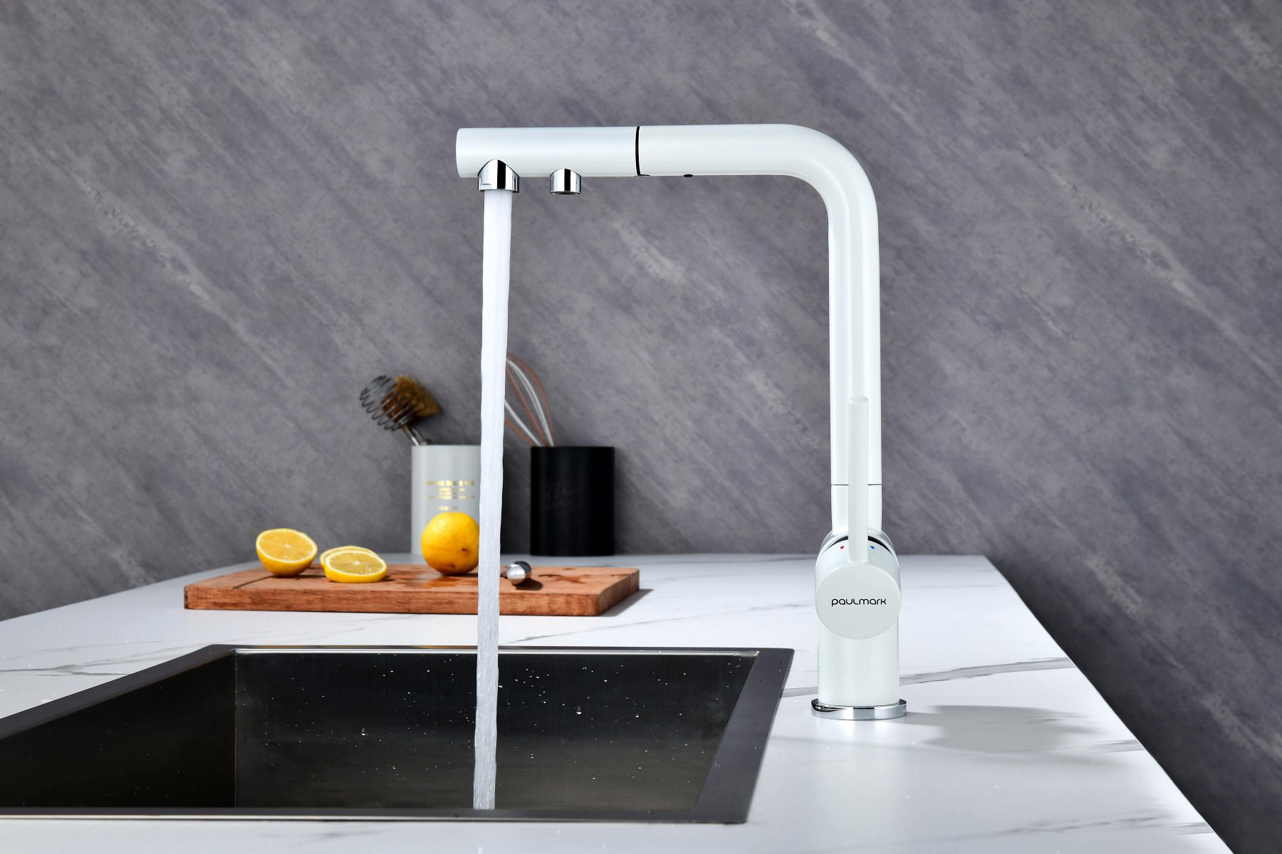 Смеситель для кухни под фильтр PAULMARK SERPENTINE, белый матовый, Se213222-431 — изображение 2