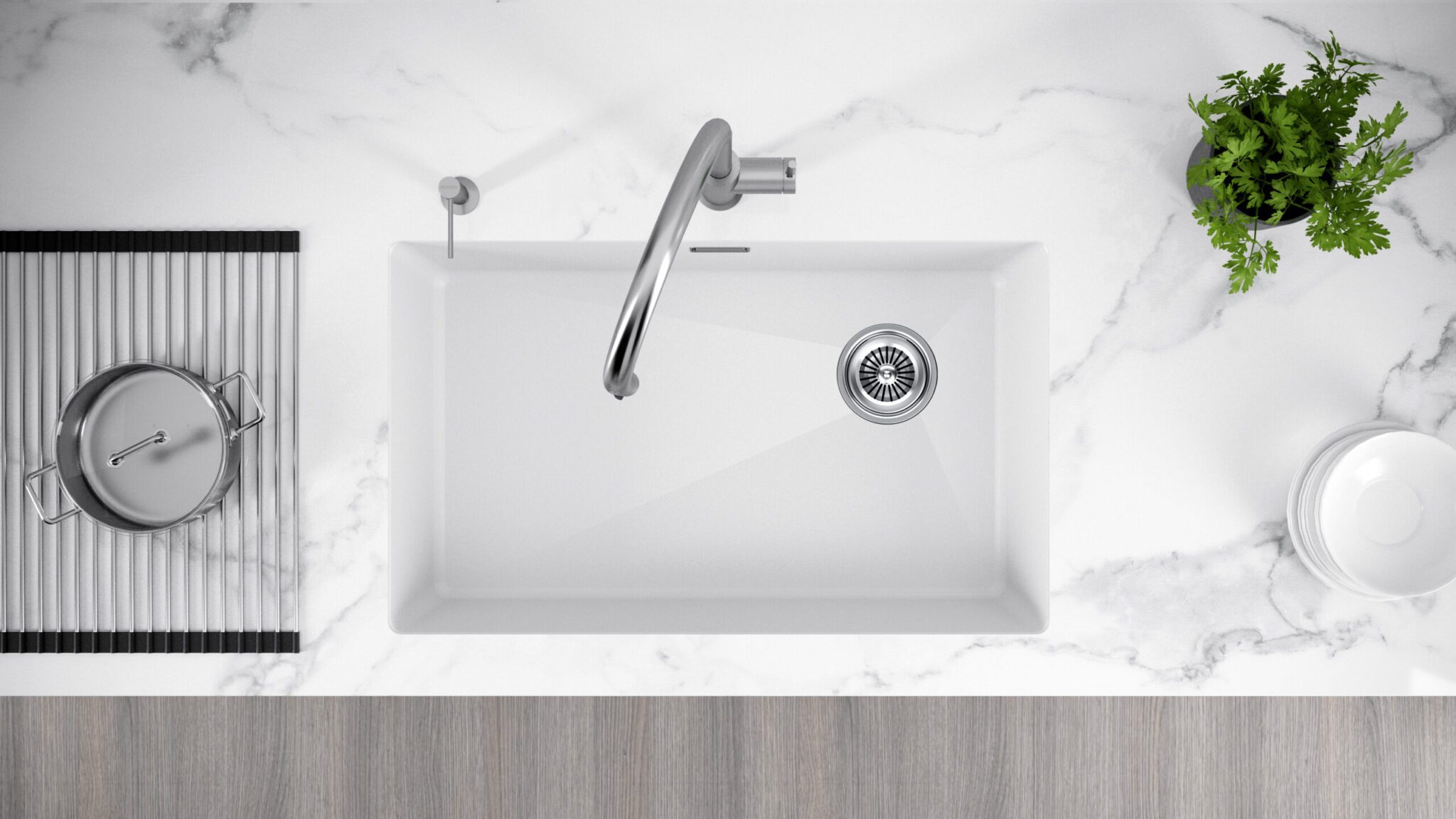 Кухонная мойка PAULMARK LUMI 74UNI-SKEW, LU74SK-AN, антрацит, 740х460 — изображение 6