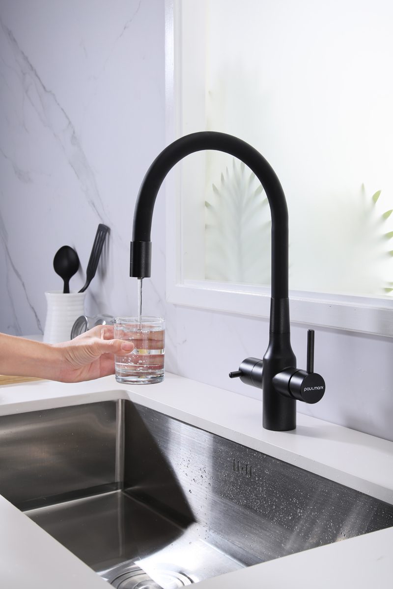 Смеситель для кухни под фильтр PAULMARK SALIX, черный металлик, Sa213419-BLM — изображение 3