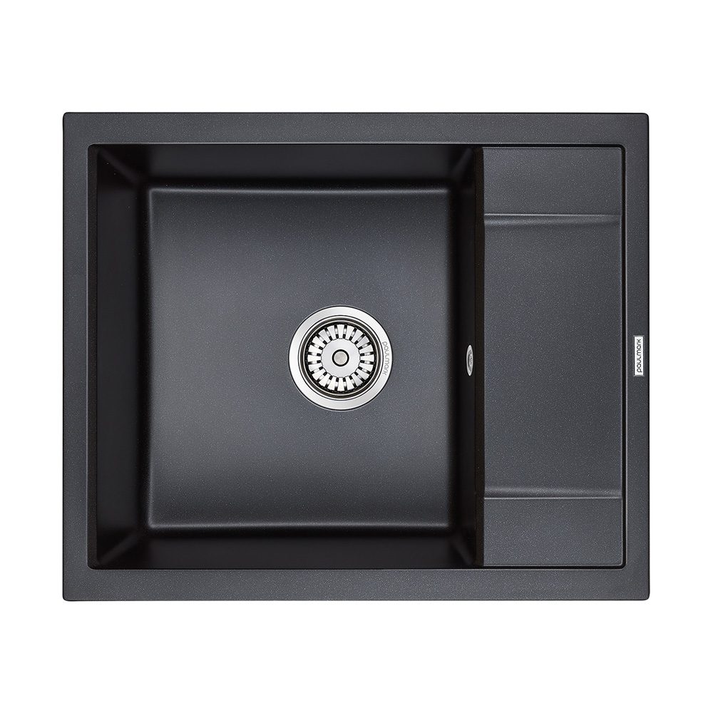 Кухонная мойка PAULMARK FLUGEN 50-600, PM216050-BLM, черный металлик, 600х500