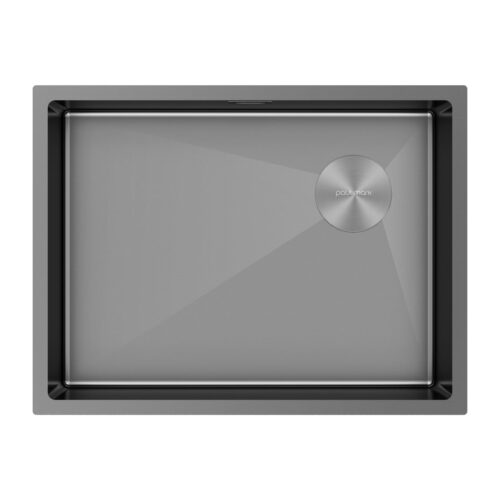 Кухонная мойка PAULMARK NEXT-SKEW 58 UNI, PM885844-GM, вороненая сталь, 580х440мм