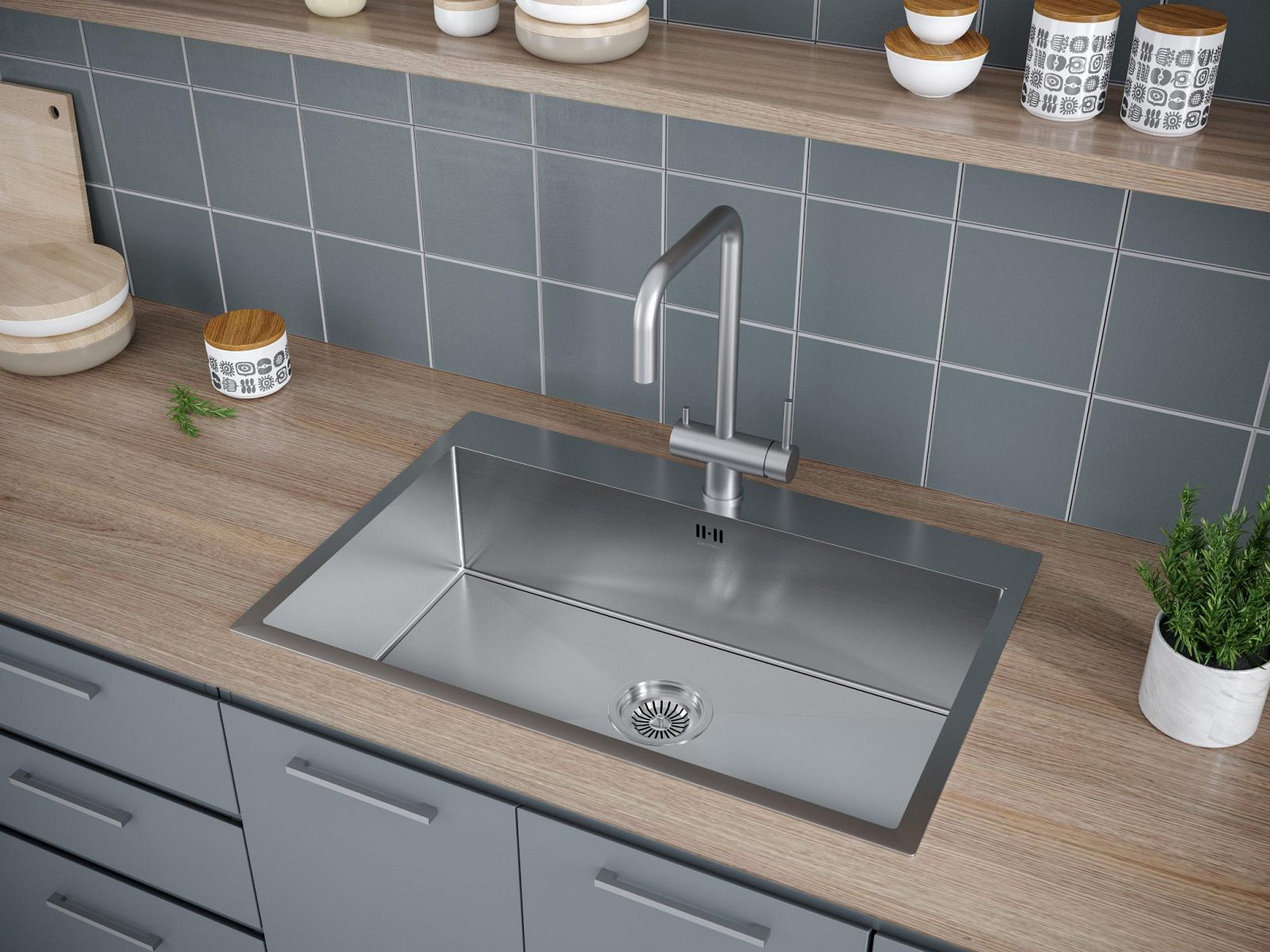 Кухонная мойка PAULMARK KRONER 75, PM217551-BS, брашированная сталь, 750х510мм — изображение 3