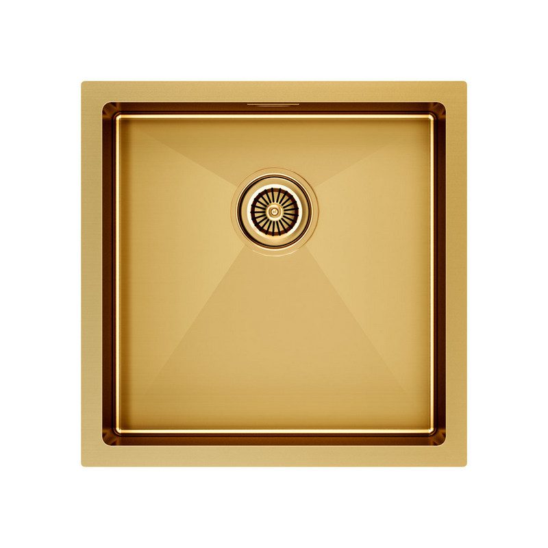 Кухонная мойка PAULMARK NEXT 44 UNI, PM214444-BG, брашированное золото, 440х440мм