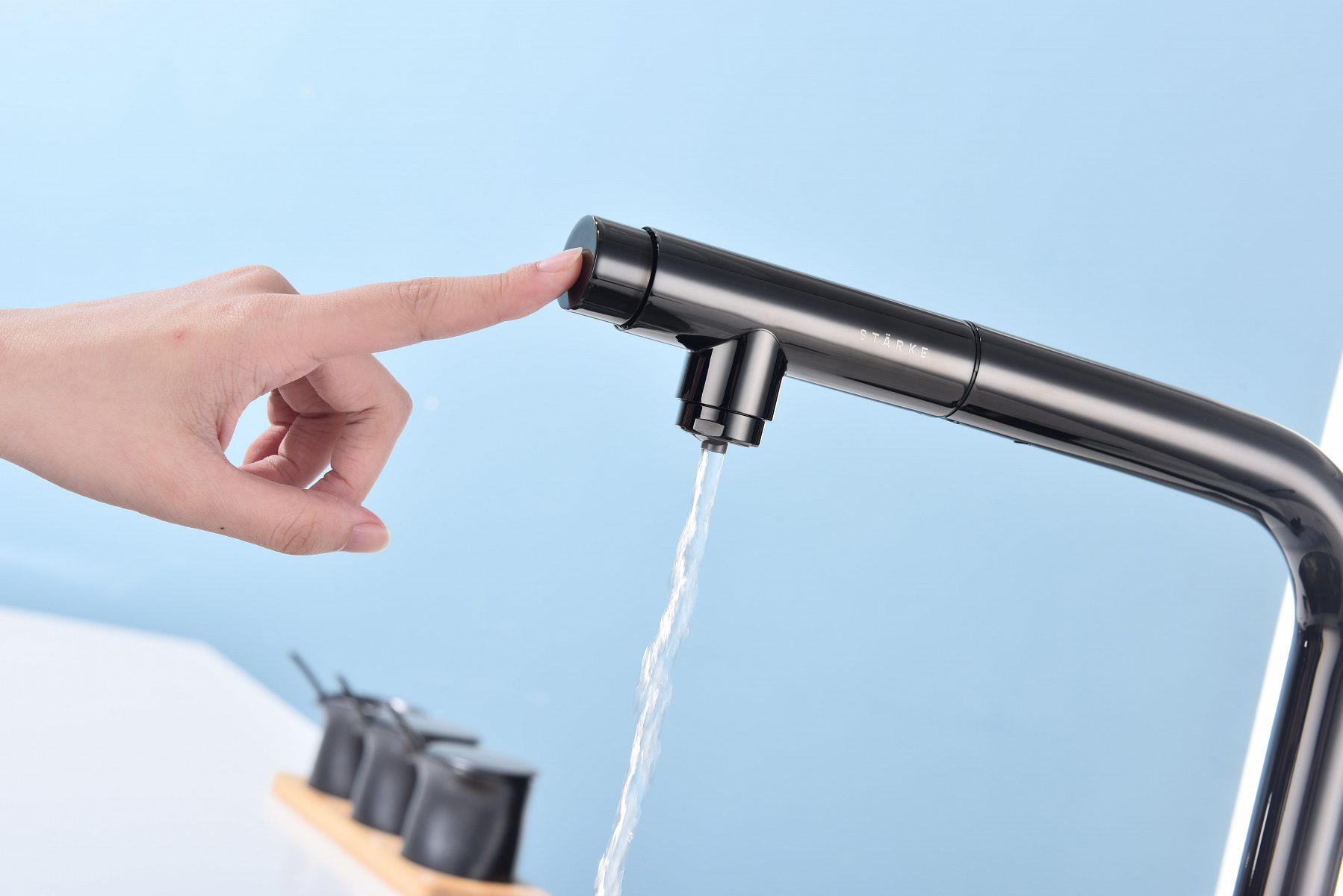 Смеситель для кухни под фильтр PAULMARK VIPER, глянцевый черный, Vi213105-GB — изображение 8