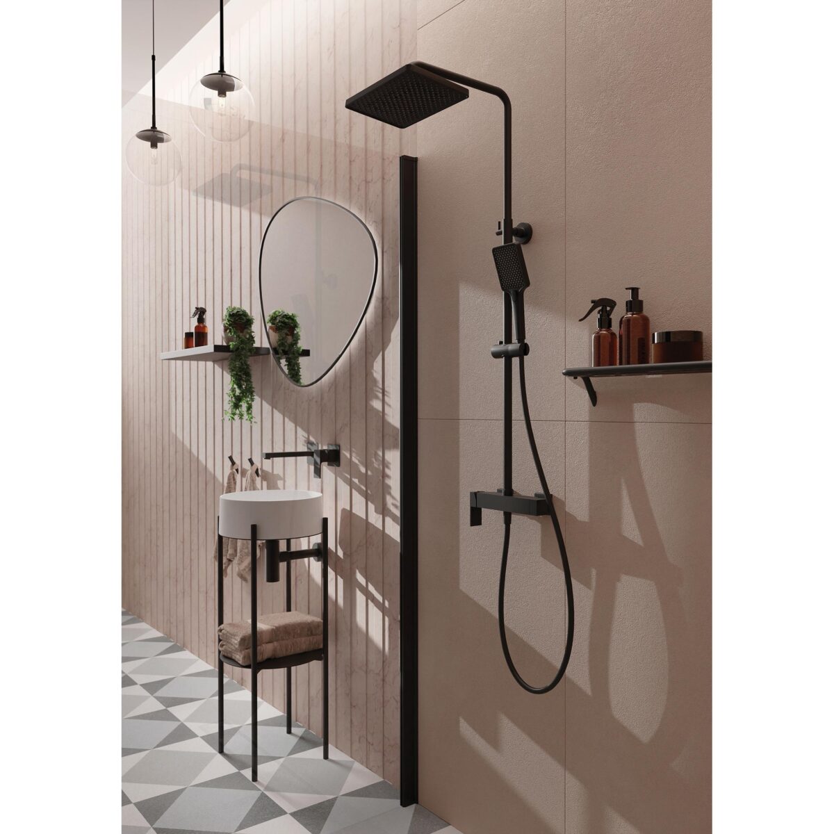 Смеситель скрытого монтажа для умывальника DEANTE ANEMON NERO, чёрный, BBZ N54L — изображение 3