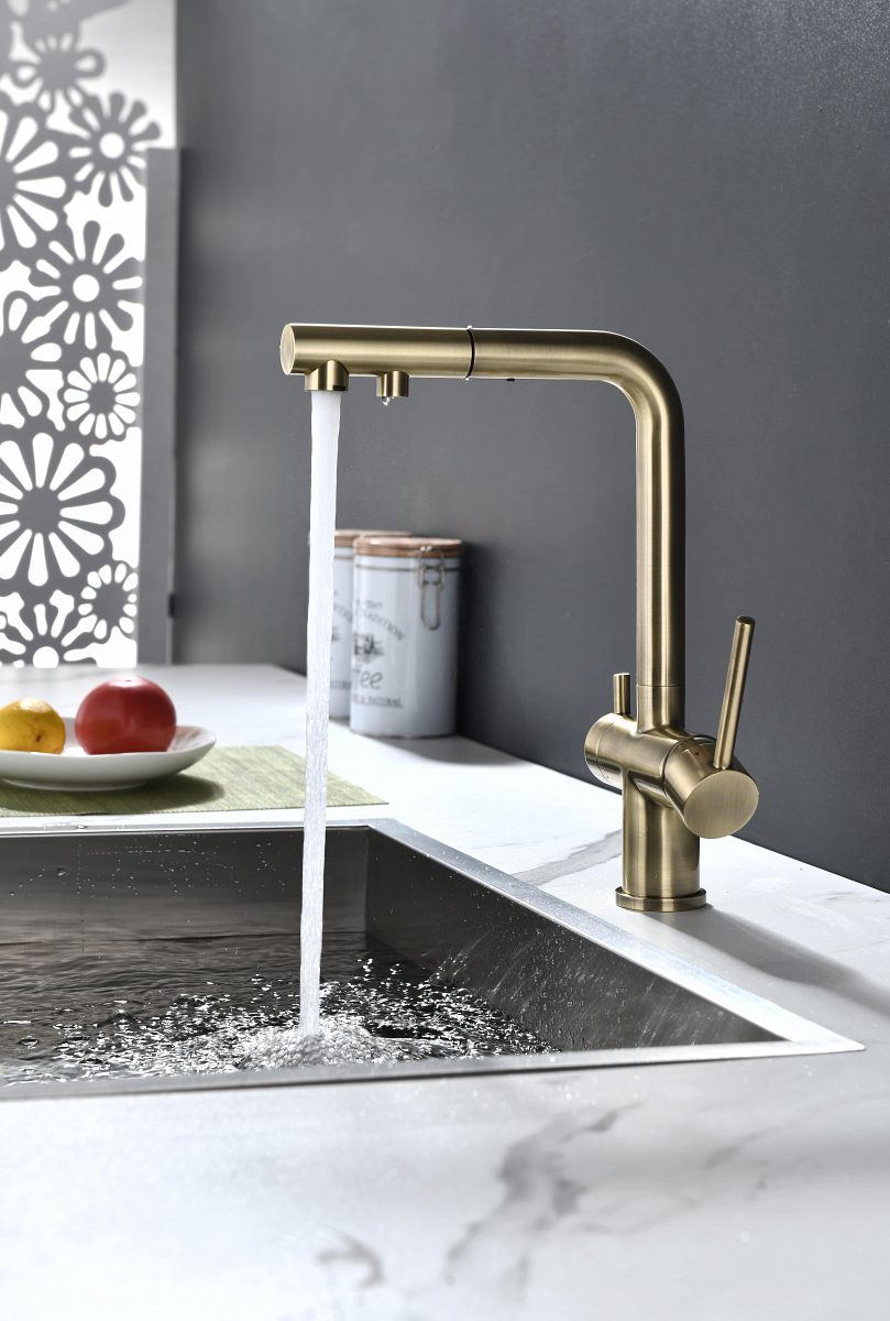 Смеситель для кухни под фильтр PAULMARK SERPENTINE, бронза, Se213222-BR — изображение 2