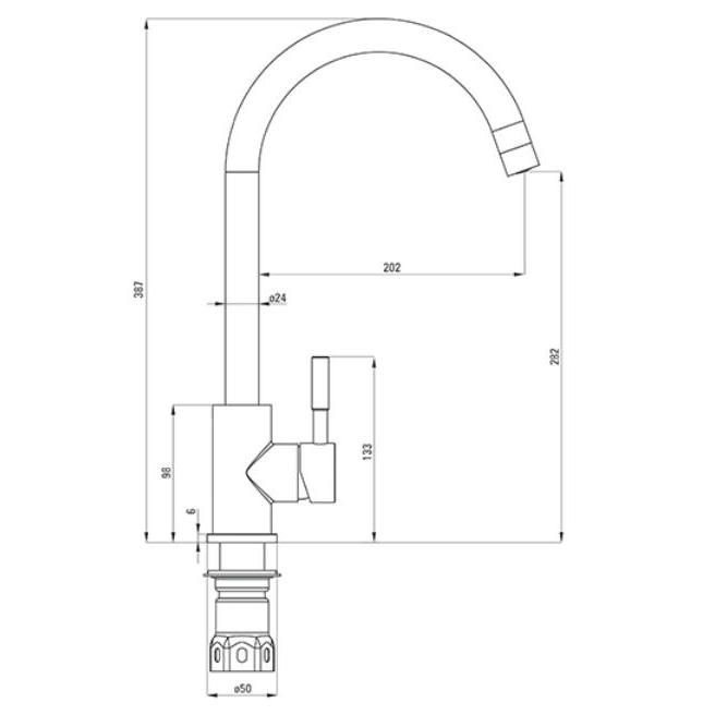 Cмеситель для кухни DEANTE LIMA, "U" излив, cталь, BBM F62M — изображение 2