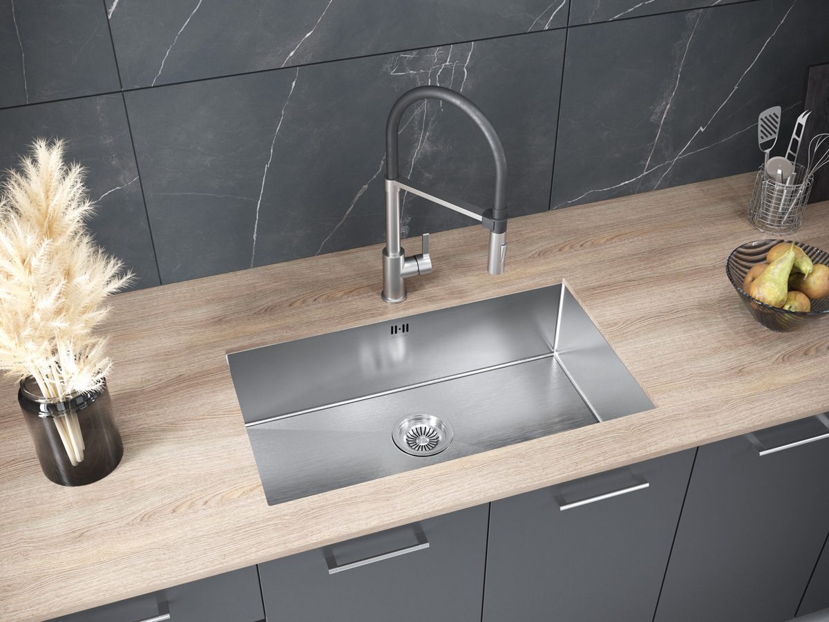 Кухонная мойка PAULMARK GERBERG 74 UNI, PM257444-BS, брашированная сталь, 740х440мм — изображение 3