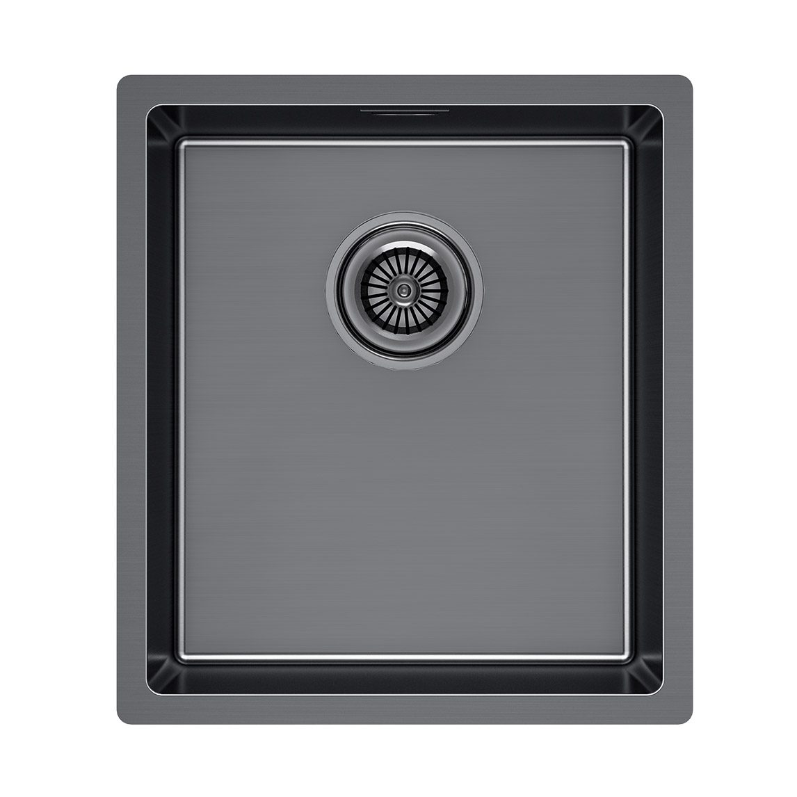 Кухонная мойка PAULMARK YUNI 39 UNI, YU39-GM, воронёная сталь, 390х440мм