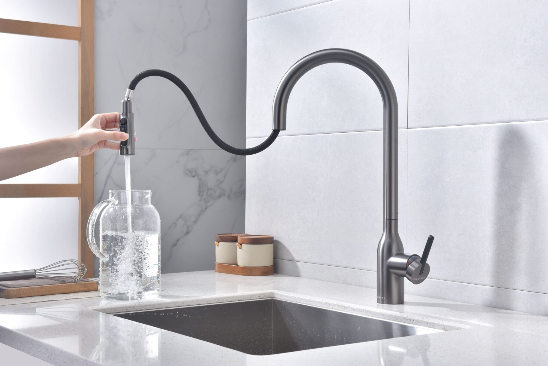 Смеситель для кухни под фильтр PAULMARK UNIVERSAL, вороненая сталь, Un213880-GM — изображение 5