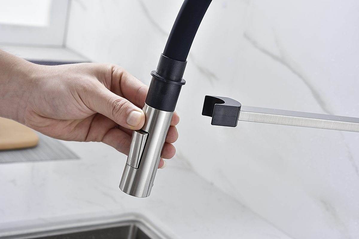 Смеситель для кухни с гибким изливом PAULMARK HALT, никель, Ha214021-Ni — изображение 4