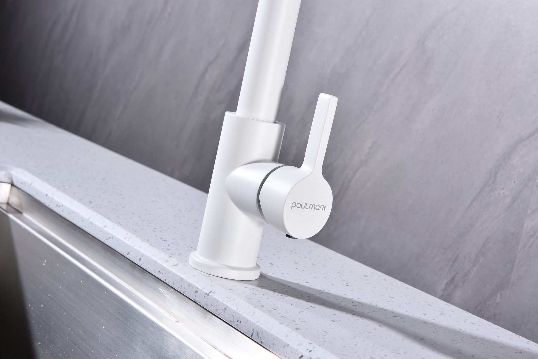 Смеситель для кухни с гибким изливом PAULMARK HALT, белый матовый, Ha214021-431 — изображение 7