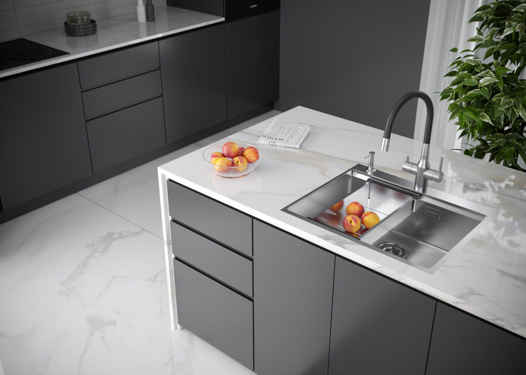 Кухонная мойка PAULMARK KRONER-PRO 59, PM705951-BS, брашированная сталь, 590х510мм — изображение 5