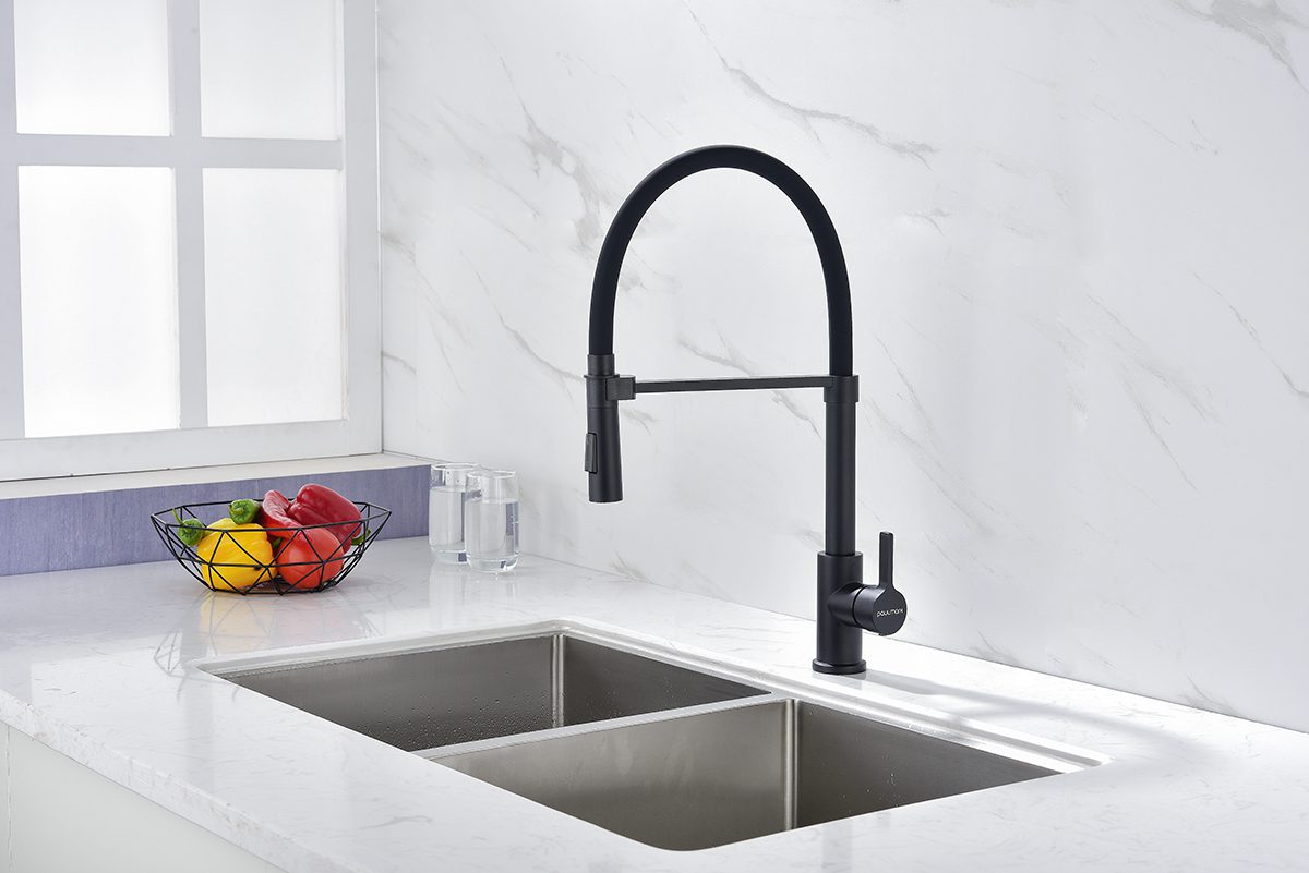 Смеситель для кухни с гибким изливом PAULMARK HALT, антрацит, Ha214021-401 — изображение 2