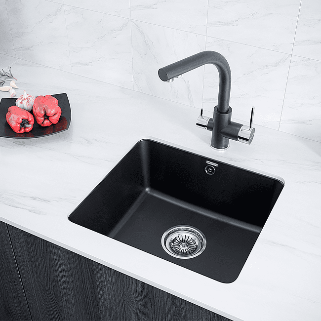 Кухонная мойка PAULMARK UNTER 50, PM204543-BL, черный, 455х435 мм — изображение 3