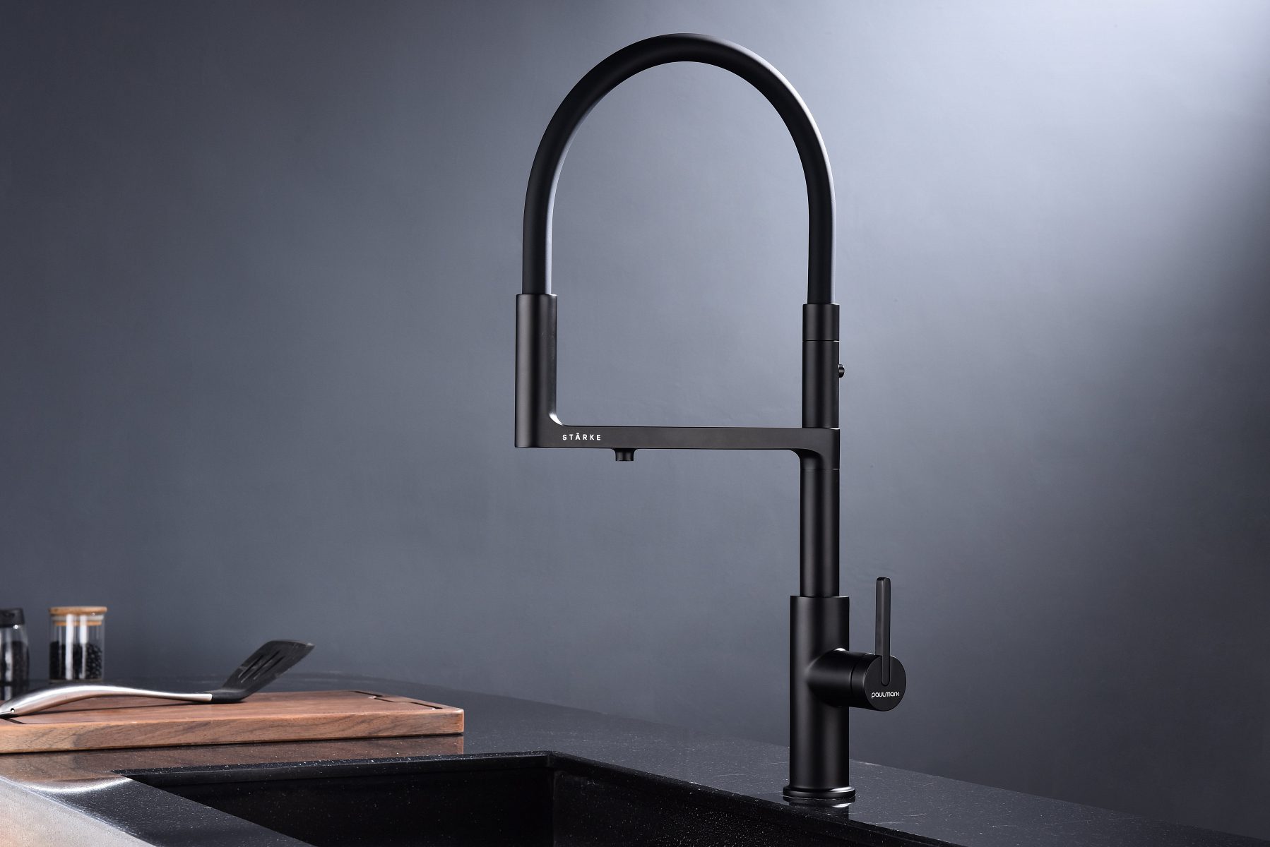 Смеситель для кухни под фильтр PAULMARK TORNADO, антрацит, To213402-401 — изображение 2