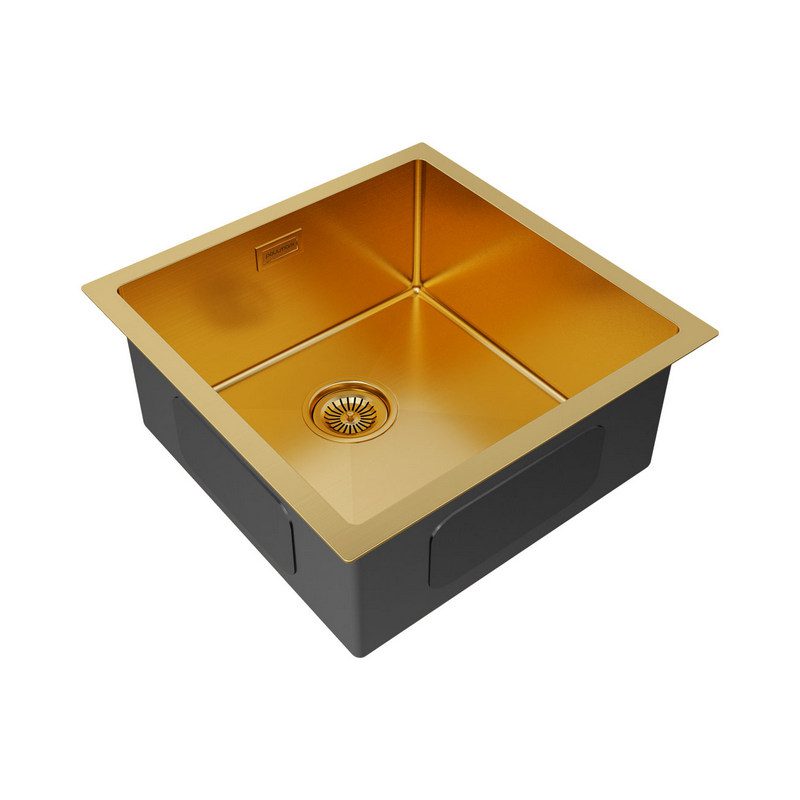 Кухонная мойка PAULMARK NEXT 44 UNI, PM214444-BG, брашированное золото, 440х440мм — изображение 2