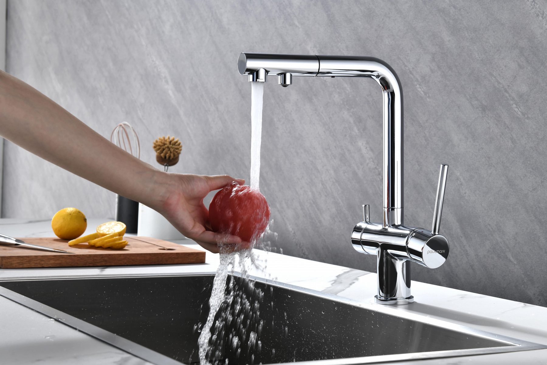 Смеситель для кухни под фильтр PAULMARK SERPENTINE, хром, Se213222-CR — изображение 5