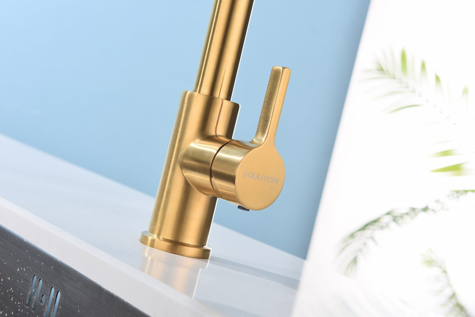 Смеситель для кухни с гибким изливом PAULMARK HALT, брашированное золото, Ha214021-BG — изображение 9