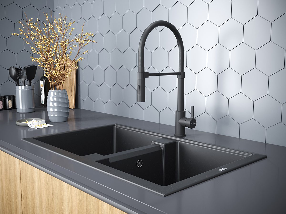 Смеситель для кухни с гибким изливом PAULMARK HALT, антрацит, Ha214021-401 — изображение 9
