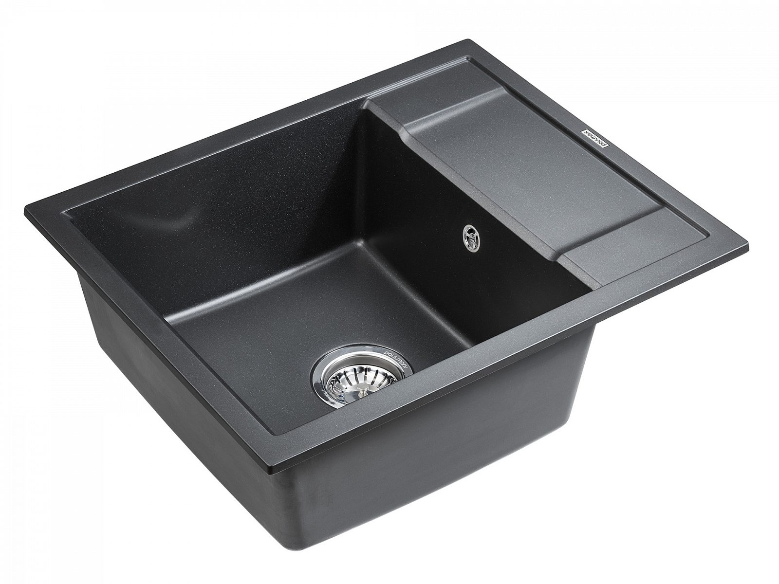 Кухонная мойка PAULMARK FLUGEN 50-600, PM216050-BLM, черный металлик, 600х500 — изображение 2