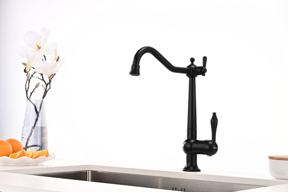 Смеситель для кухни под фильтр PAULMARK RETRO, антрацит, Re213226-401 — изображение 4