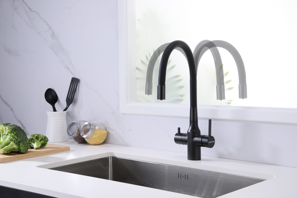 Смеситель для кухни под фильтр PAULMARK SALIX, черный металлик, Sa213419-BLM — изображение 5