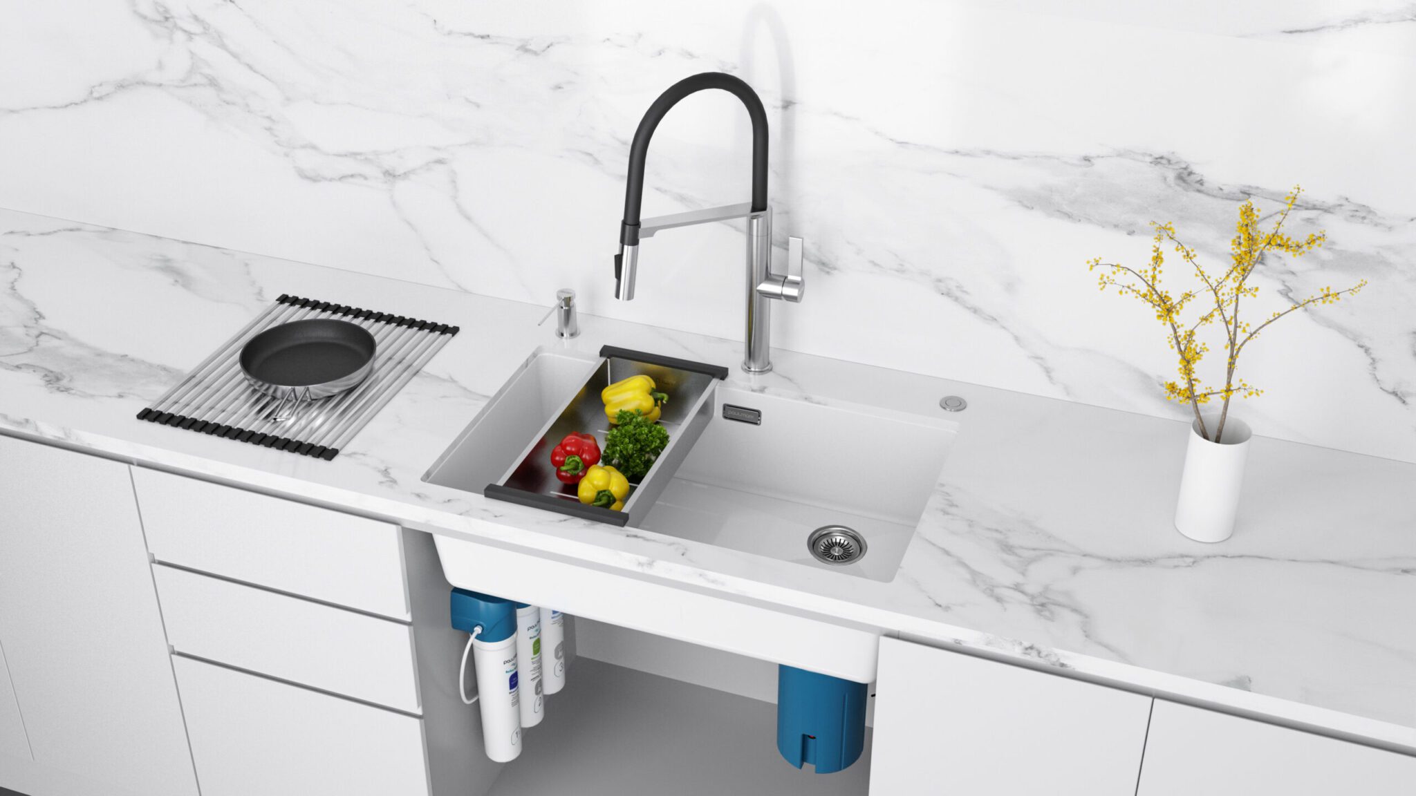 Кухонная мойка PAULMARK LUMI 74UNI-SKEW, LU74SK-AN, антрацит, 740х460 — изображение 5