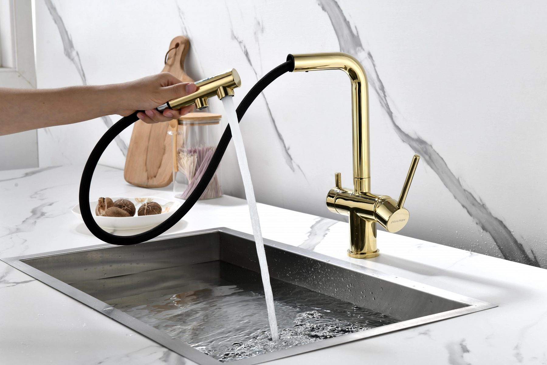 Смеситель для кухни под фильтр PAULMARK SERPENTINE, золото, Se213222-G — изображение 6
