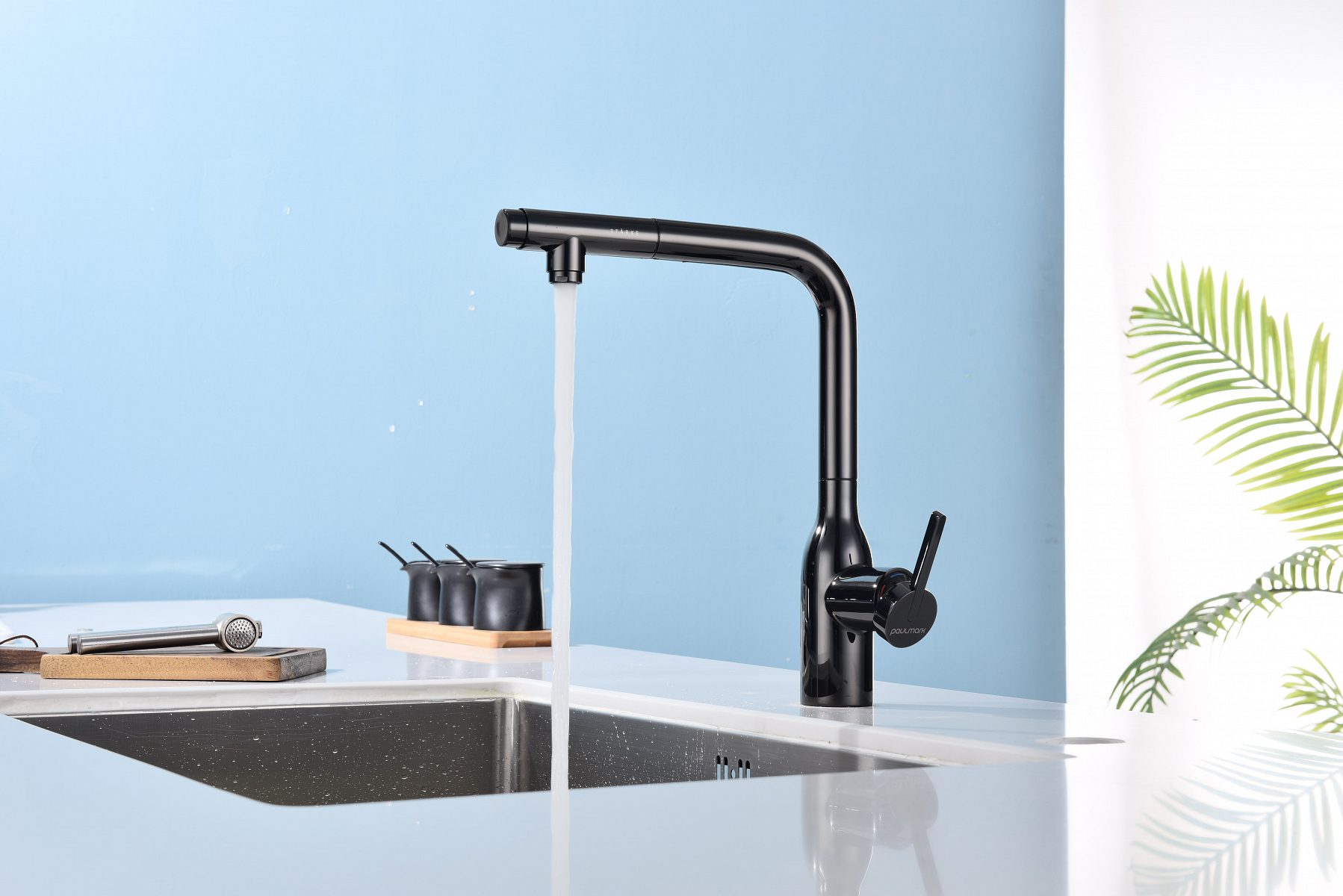 Смеситель для кухни под фильтр PAULMARK VIPER, глянцевый черный, Vi213105-GB — изображение 4