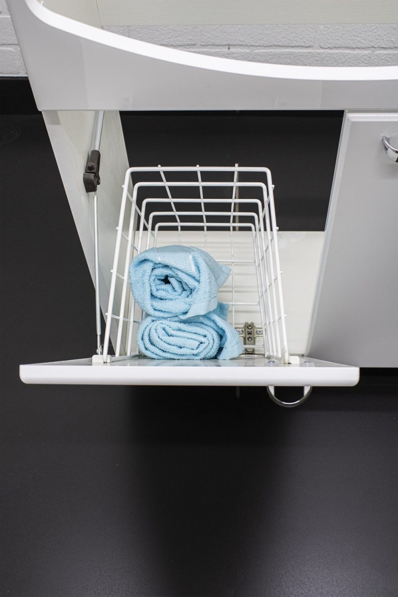 Тумба в ванную Айсберг Уют 60 Классик с корзиной для белья, DA1025T — изображение 9