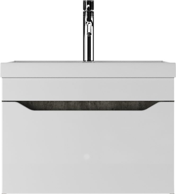 Тумба в ванную Айсберг Bazis 60 Ева с одним ящиком, Бетон, DA5905T — изображение 2