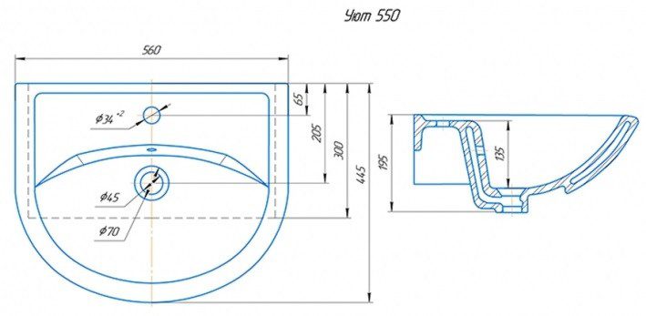 Умывальник Kirovit Уют 55, 4620008192765 — изображение 2