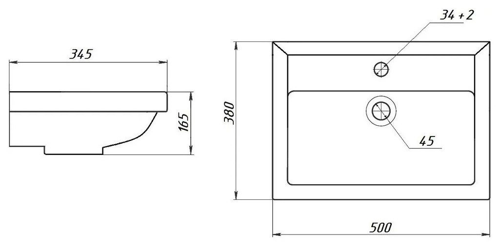 Умывальник Универсал Томь 50, 4607152363494 — изображение 2