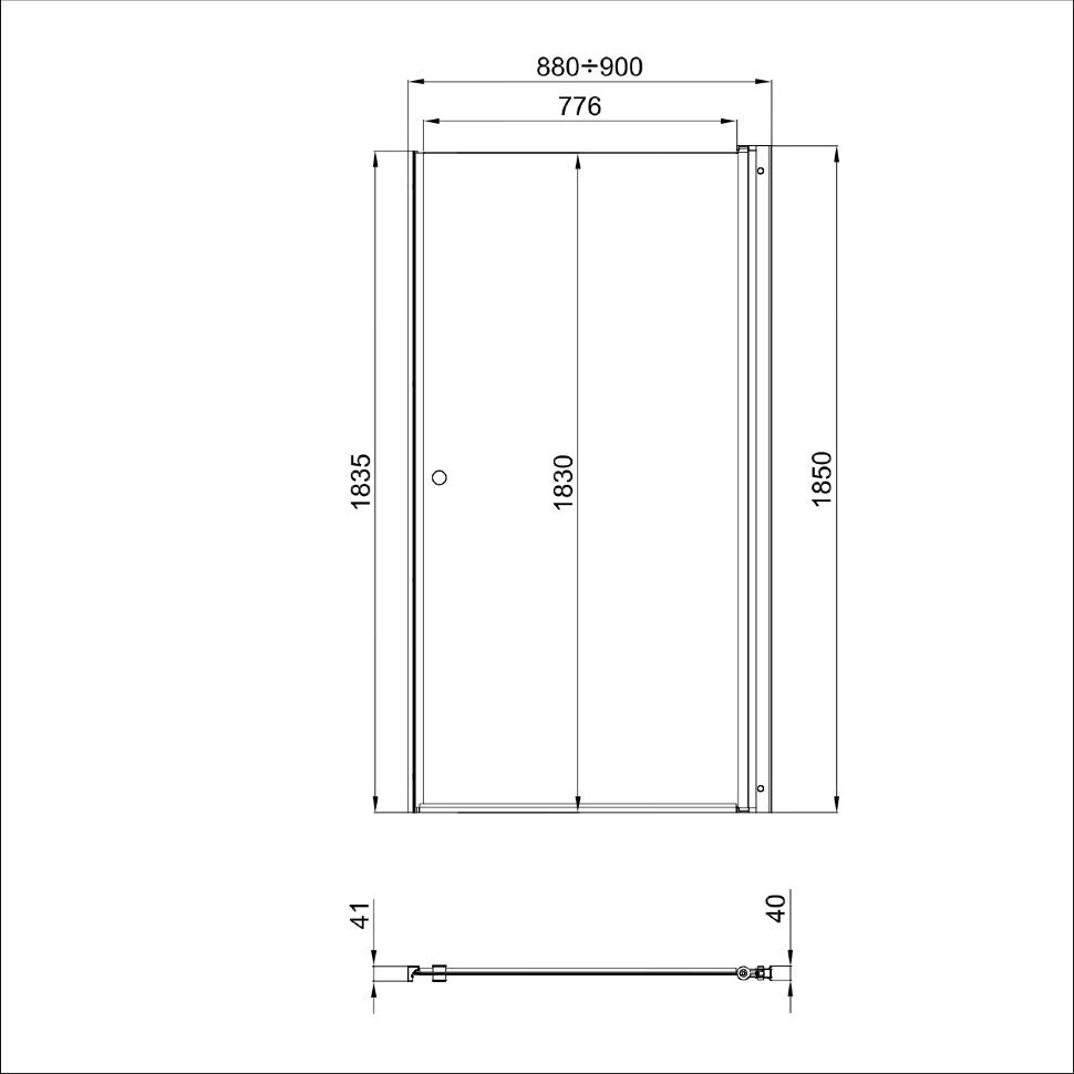 Душевая дверь Тритон Уно 90*185 прозрачное/хром, Щ0000036858 — изображение 11