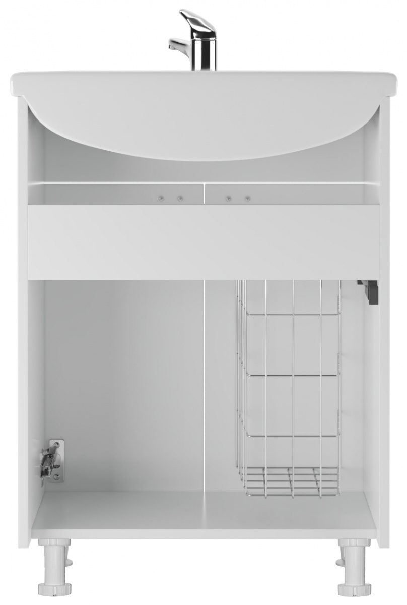 Тумба в ванную Айсберг Уют 60 Классик с корзиной для белья, DA1025T — изображение 4