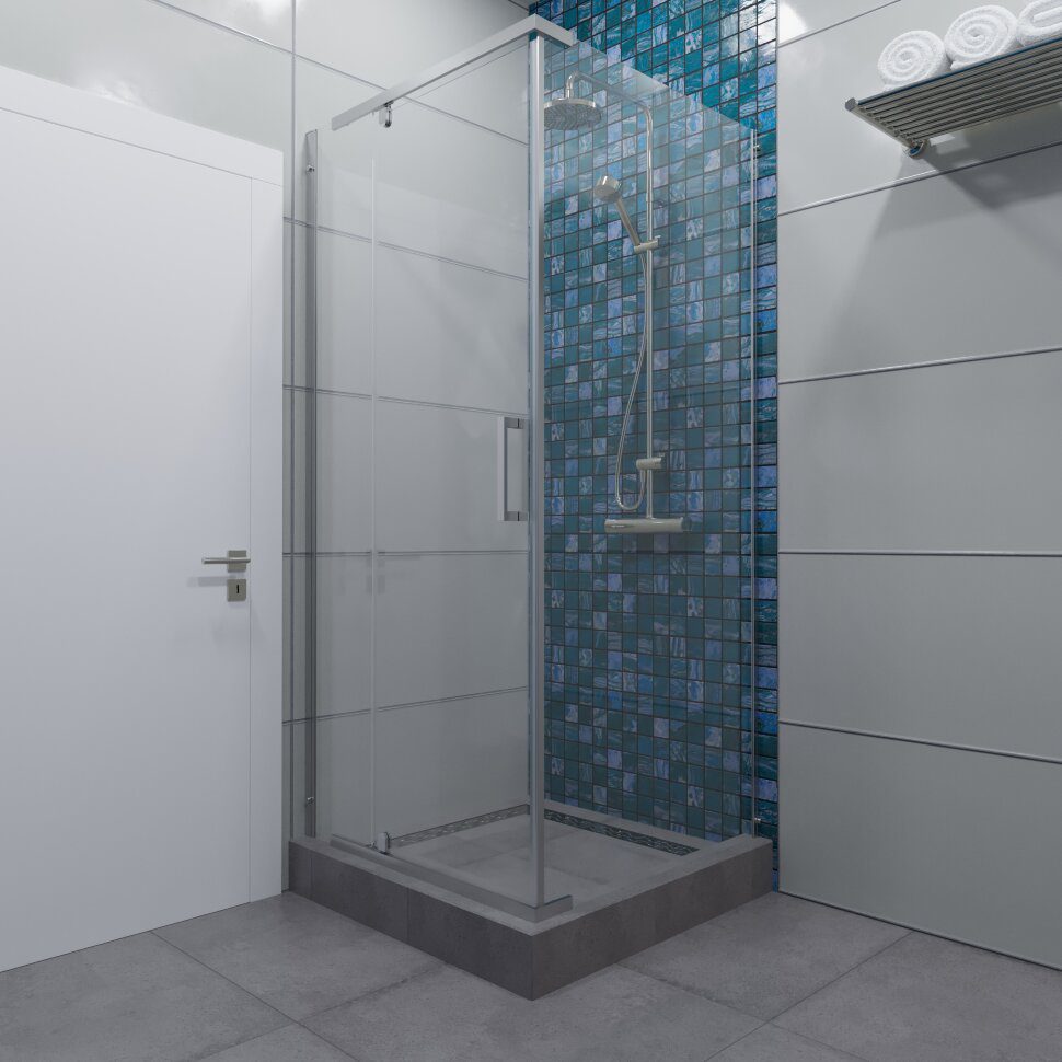 Душевой уголок Тритон Терра-Хром 90*90 прозрачное/хром (без поддона), Щ0000053609 — изображение 4