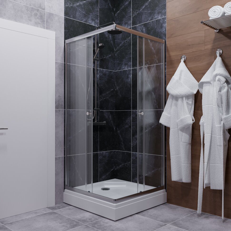 Душевой уголок Тритон Вента-Хром 80*80 прозрачное/хром, Щ0000049620 — изображение 4