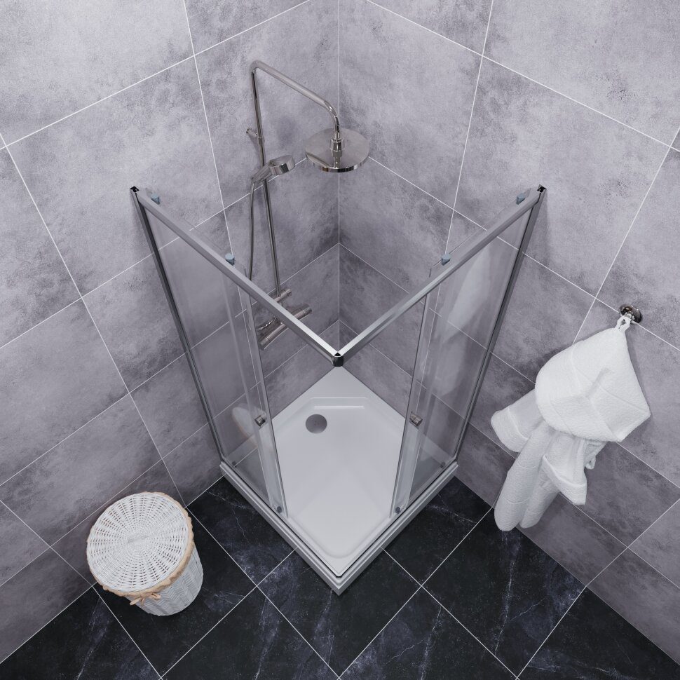 Душевой уголок Тритон Вента-Хром 80*80 прозрачное/хром, Щ0000049620 — изображение 7