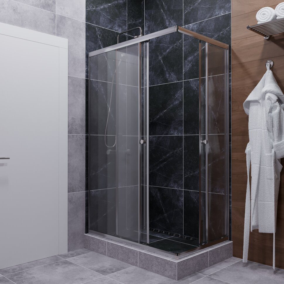 Душевой уголок Тритон Вента-Хром 120*80 прозрачное/хром (без поддона), Щ0000054193 — изображение 2