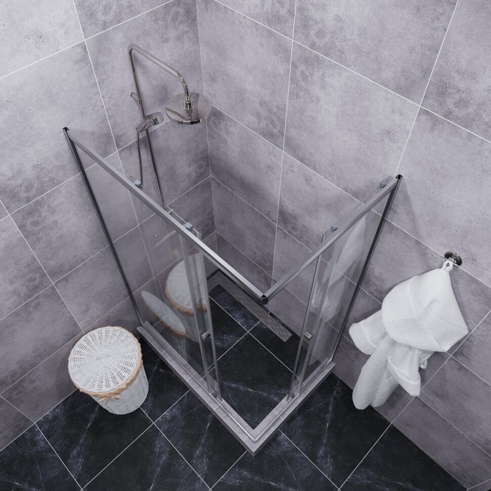 Душевой уголок Тритон Вента-Хром 120*80 прозрачное/хром (без поддона), Щ0000054193 — изображение 5