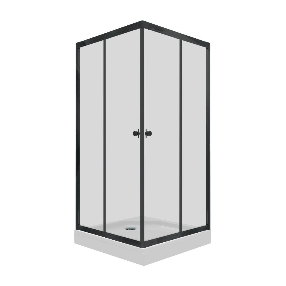Душевой уголок Тритон Вента-Блэк 80*80 прозрачное/чёрный, Щ0000057853
