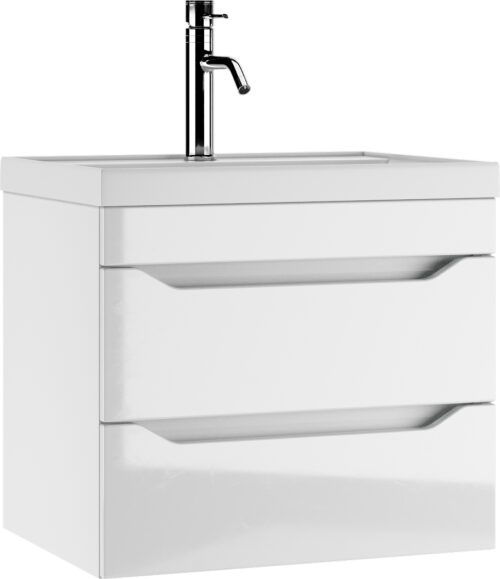 Тумба в ванную Айсберг Bazis 60 Ева с двумя ящиками подвесная, DA5914T