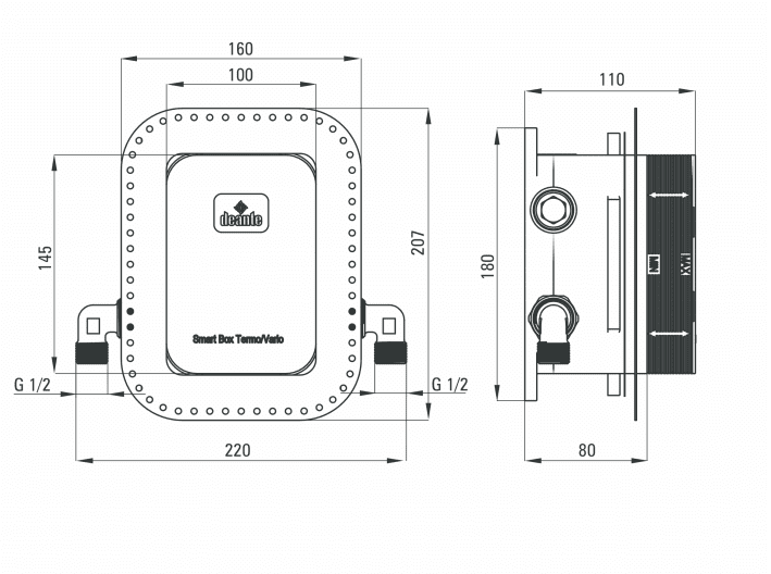 Встраиваемый механизм смесителя душевой системы DEANTE BOX BXY X44M — изображение 4