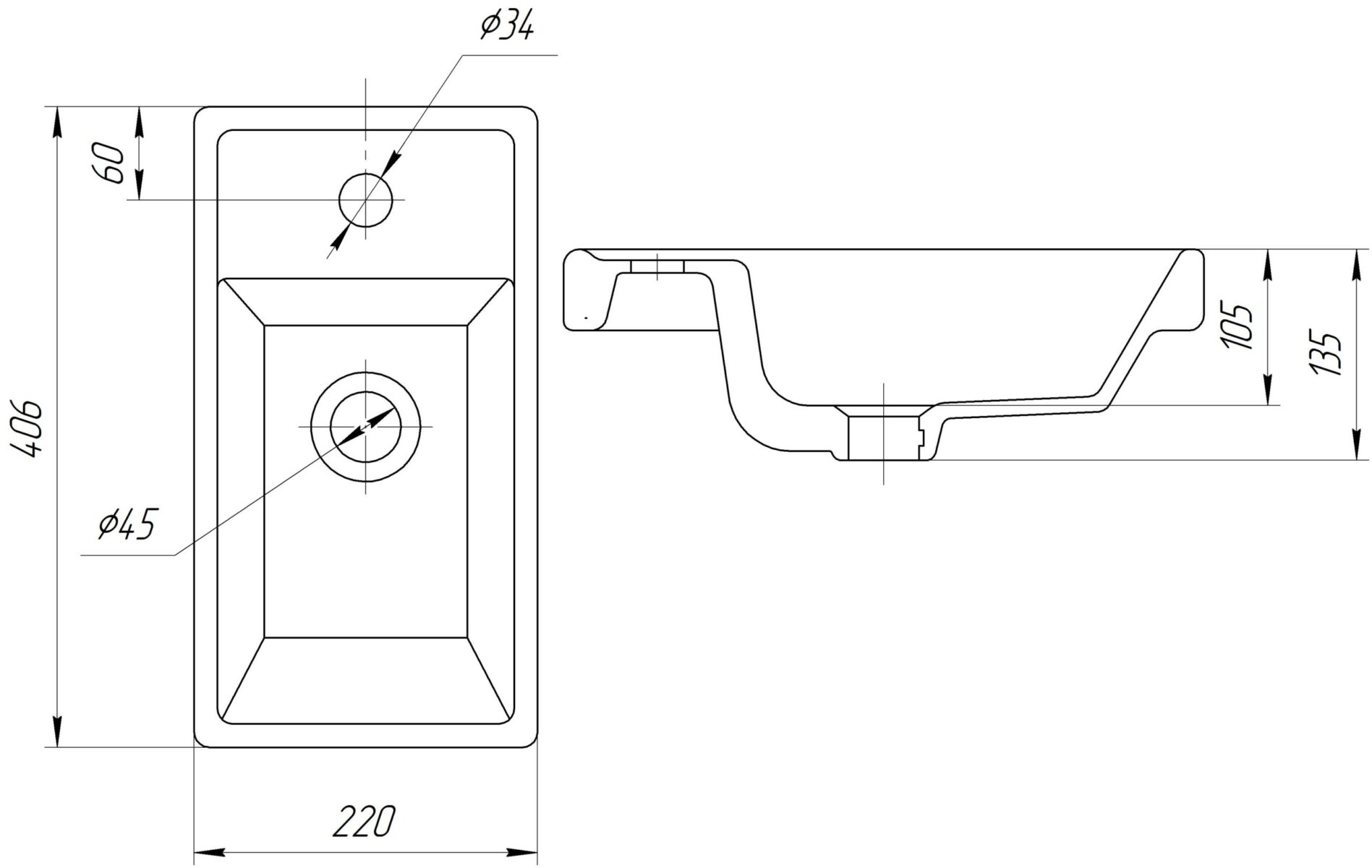 Умывальник Универсал Енисей 40, 4607152362107 — изображение 3