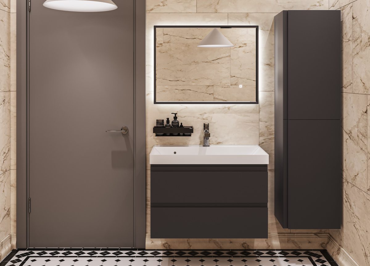 Тумба в ванную Домино Classica 80 Graffo, графит, DGr2106T — изображение 5