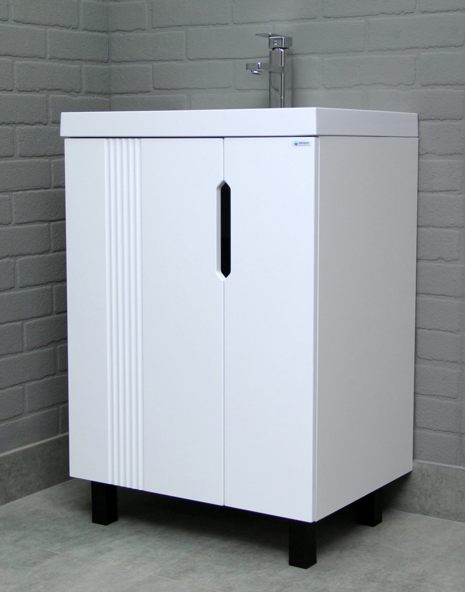 Тумба в ванную Айсберг Bazis 60 Марта без ящика, белый, DA3501T — изображение 4