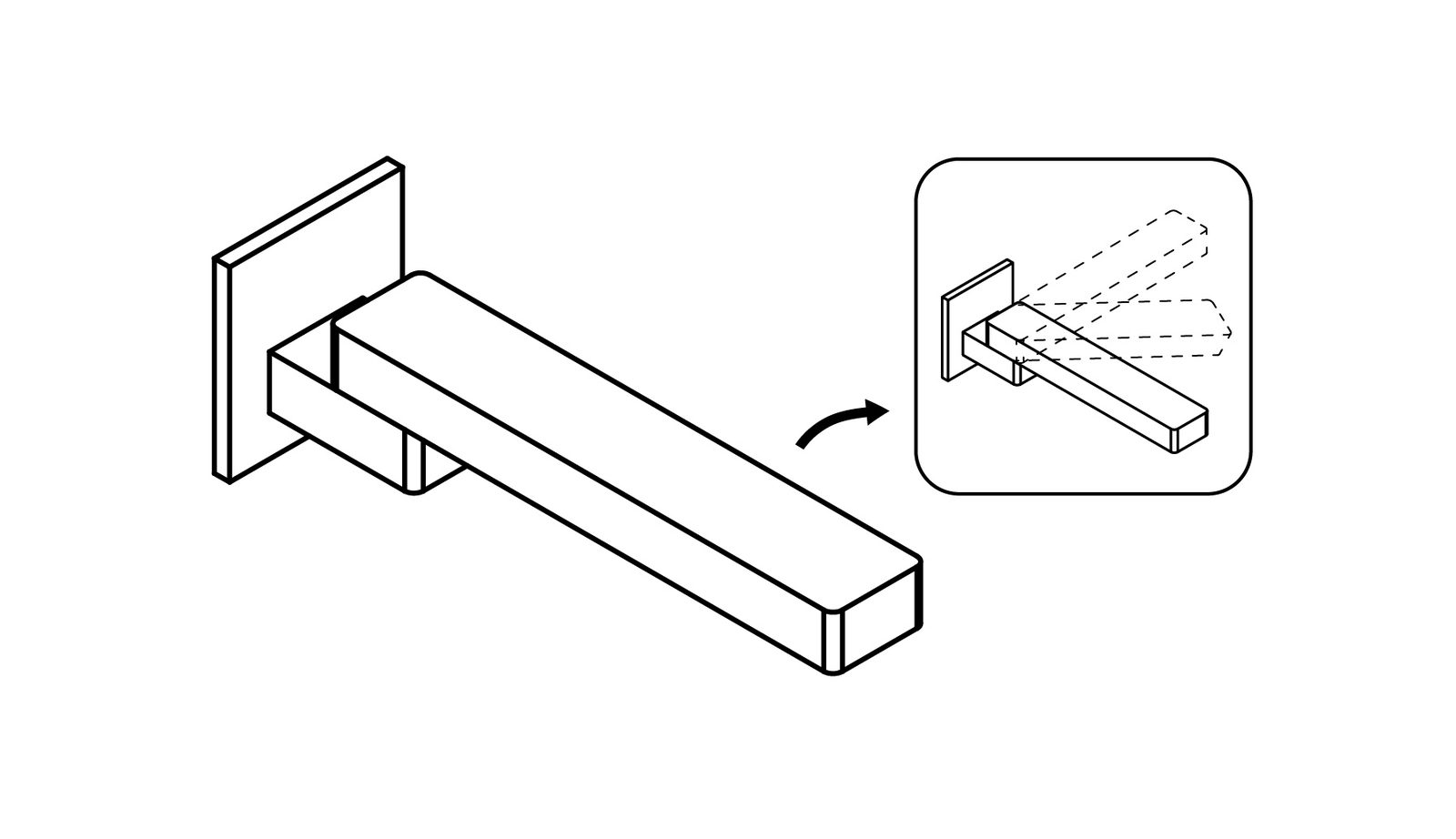 Настенный излив для смесителя складной DEANTE CASCADA NAC 084K — изображение 2